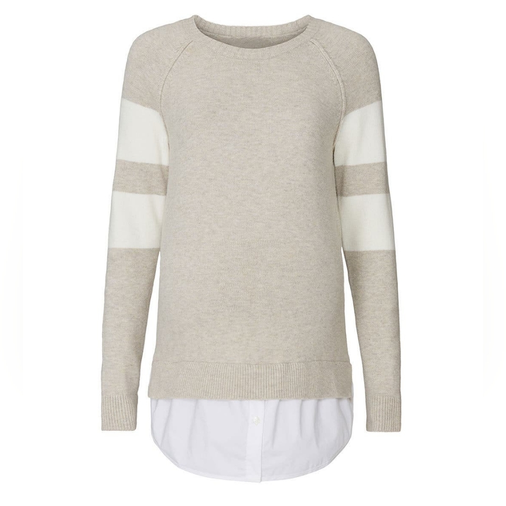 🪡 A Pea in the Pod Mixed Media Maternity Pullover, Sz M